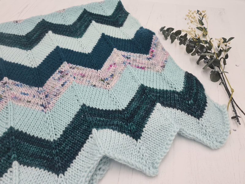 Chevron Baby Blanket - pattern by Espace Tricot, knitted by Littletheorem Knits